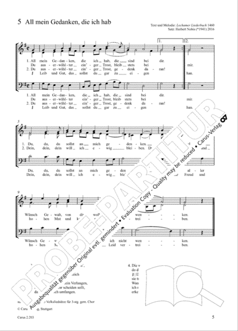 Loreley. Folk songs for choir (Loreley. Volkslieder fur Chor) Choir scores gallery preview page 12