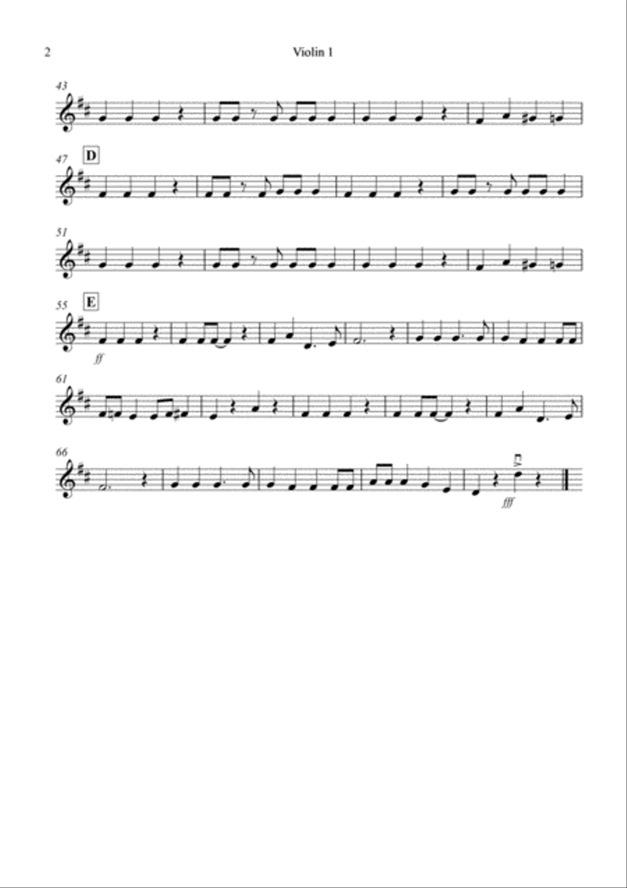 Jingle Bells (Jazzy Style!) for Violin Quartet Violin Solo scores gallery preview page 6