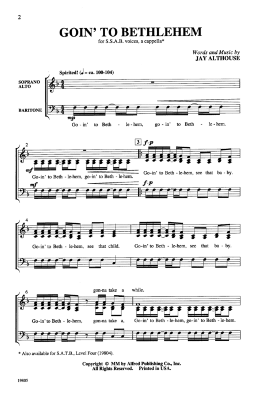Goin' to Bethlehem 3-Part scores gallery preview page 2