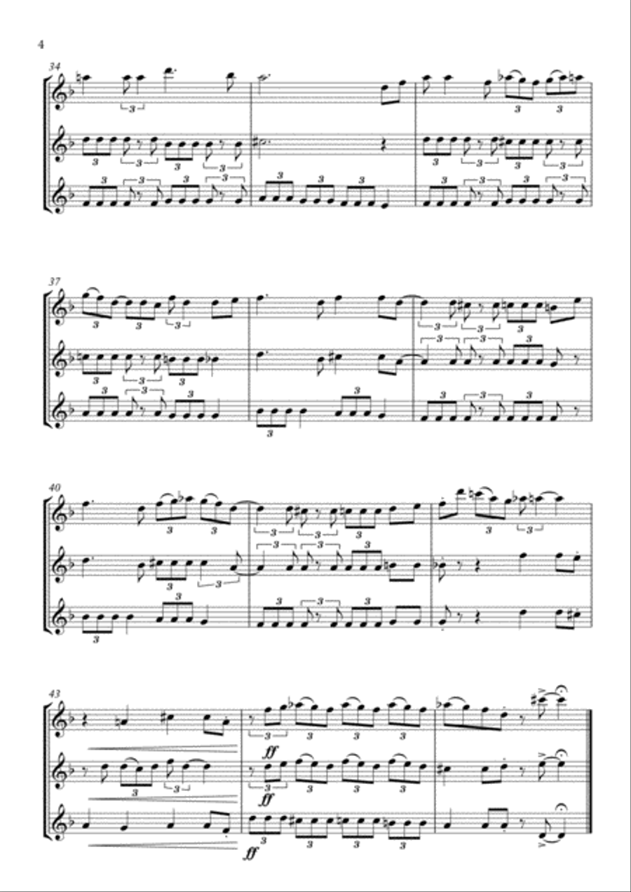 St James' Infirmary. Flute Trio Flute Trio scores gallery preview page 4