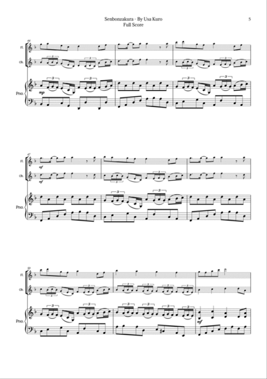 Senbonzakura Woodwind Duet scores gallery preview page 5