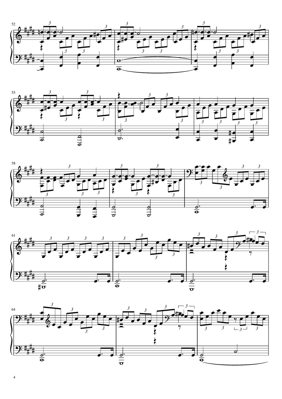 Moonlight Sonata (Full) Piano Solo scores gallery preview page 4