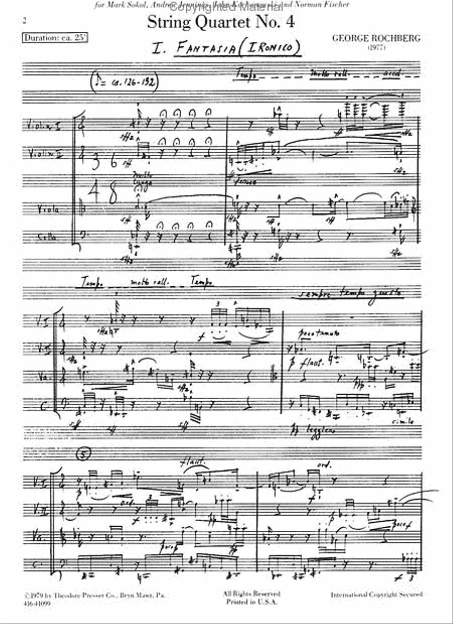 String Quartet No. 4 String Quartet scores gallery preview page 2