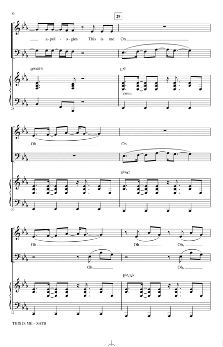 This Is Me (from The Greatest Showman) (arr. Mac Huff) 4-Part scores gallery preview page 5