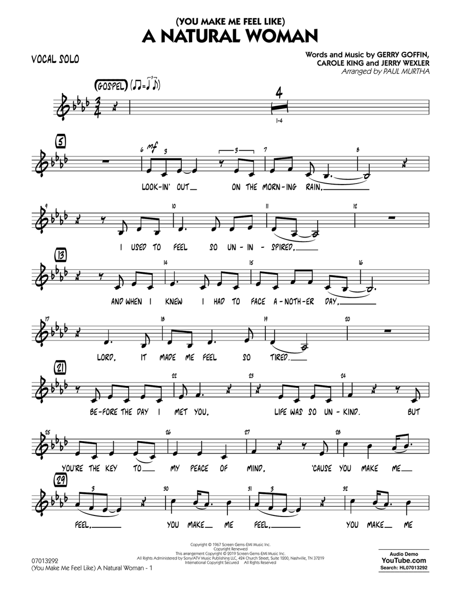 (You Make Me Feel Like) A Natural Woman (arr. Paul Murtha) - Vocal Solo Jazz Ensemble scores gallery preview page 1