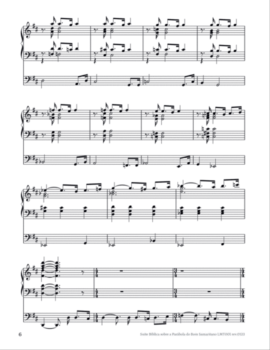 Suíte Bíblica sobre a Parábola do Bom Samaritano para órgão Organ Solo scores gallery preview page 6