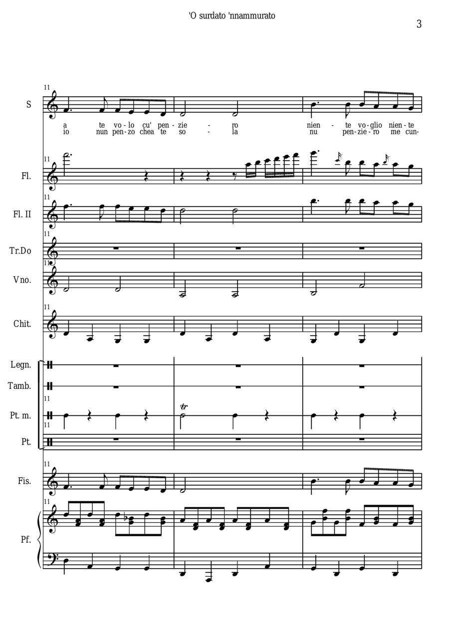 'O surdato 'nnammurato Large Ensemble scores gallery preview page 3