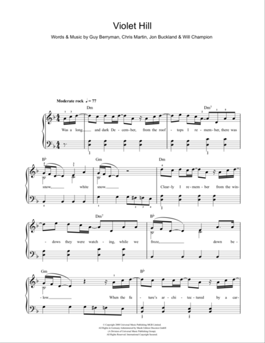 Violet Hill Voice scores gallery preview page 1