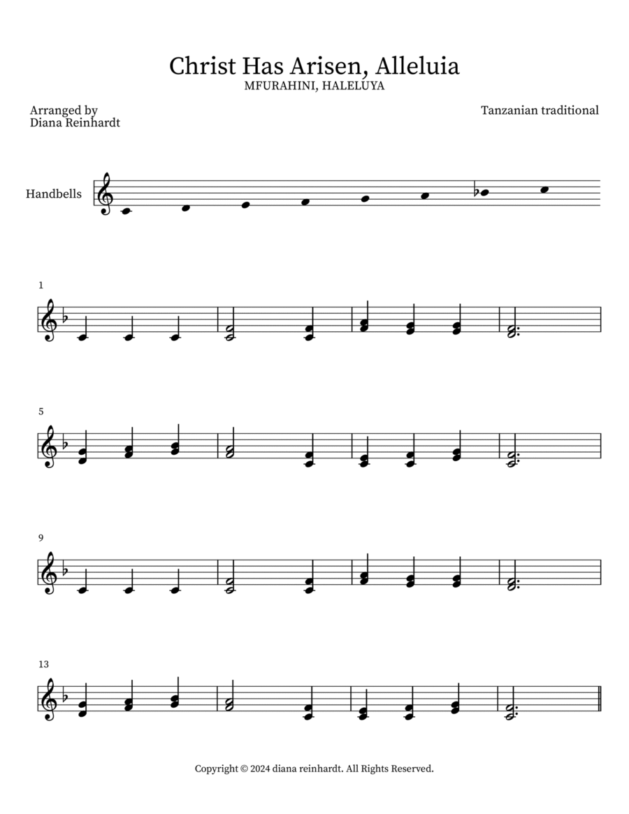 Christ Has Arisen, Alleluia Handbell Choir scores gallery preview page 1