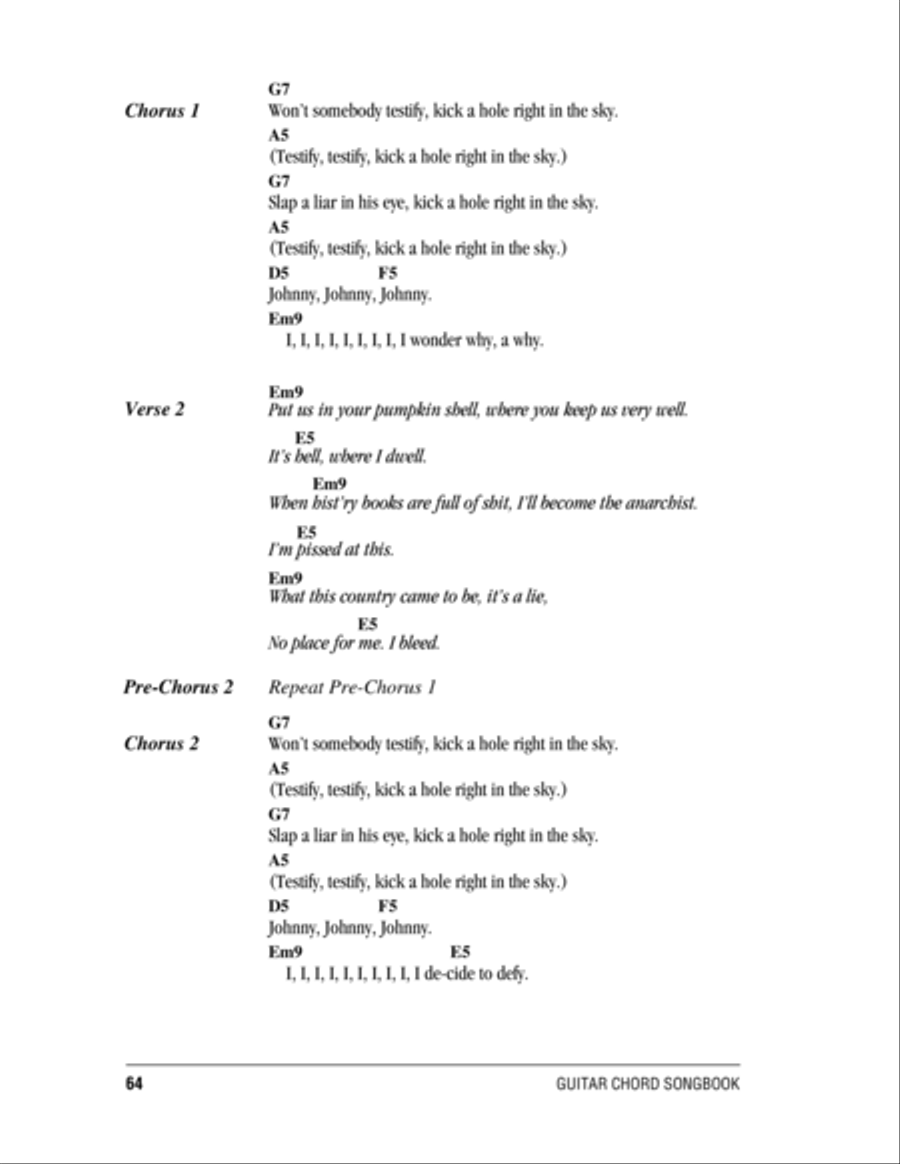 Johnny Kick A Hole In The Sky by The Red Hot Chili Peppers Electric Guitar Digital Sheet