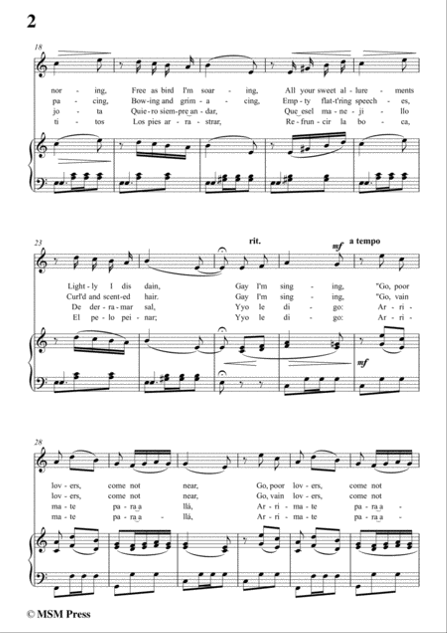 Bantock-Folksong,May song(Cancion de Maja),in C Major,for Voice and Piano Voice Solo scores gallery preview page 4