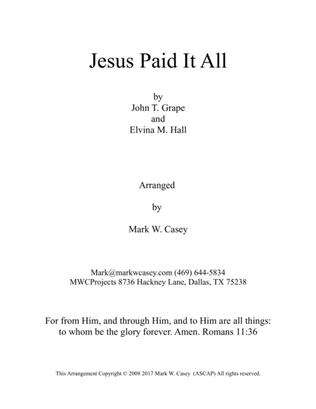 Book cover for Jesus Paid It All