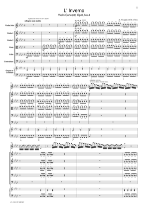 Vivaldi L' Inverno Violin Concerto Op.8, No.4, for string orchestra, SV004