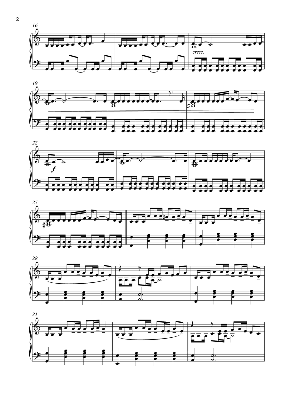 Felicita Puttana Piano Solo scores gallery preview page 2