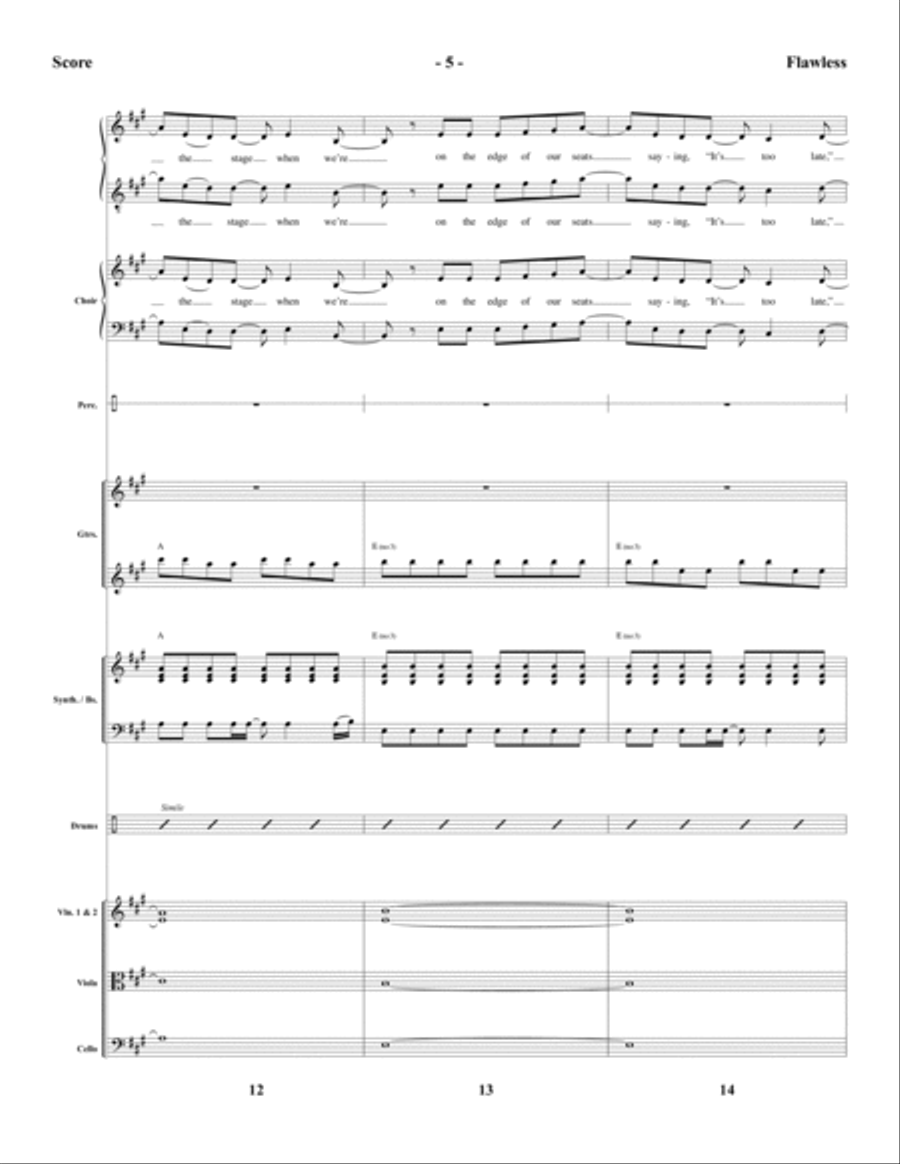 Flawless - Full Score Choir scores gallery preview page 5