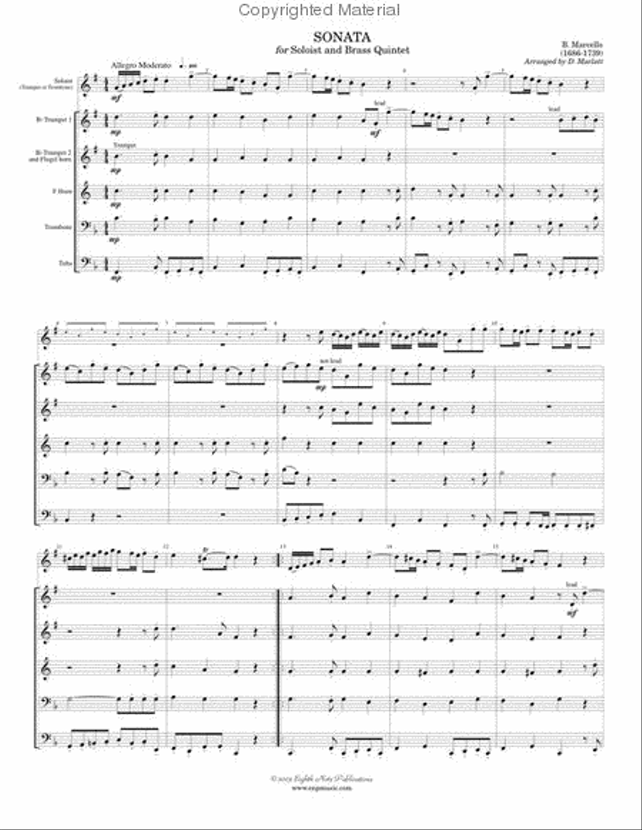 Sonata for Soloist and Brass Quintet Brass Quintet scores gallery preview page 2