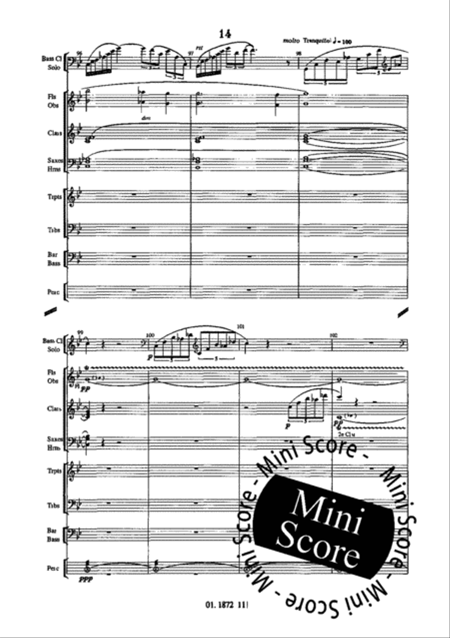 Concerto for Bass Clarinet and Band Concert Band scores gallery preview page 18