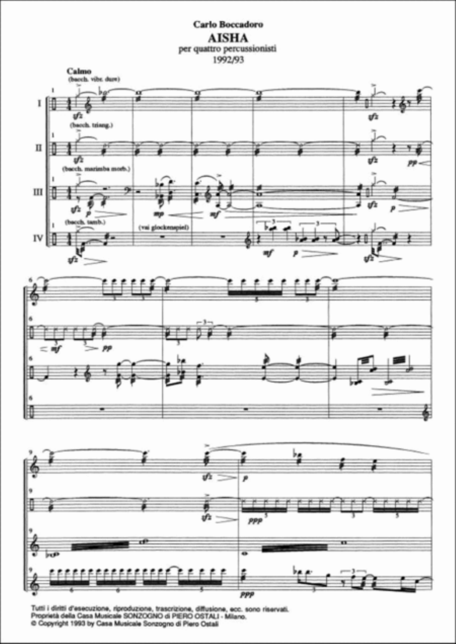 Aisha Aisha Percussion scores gallery preview page 2