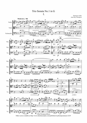 Gallo: Trio Sonata No.1 in G Mvt.I (Pulcinella Suite Mvt.1 Sinfonia) - string trio