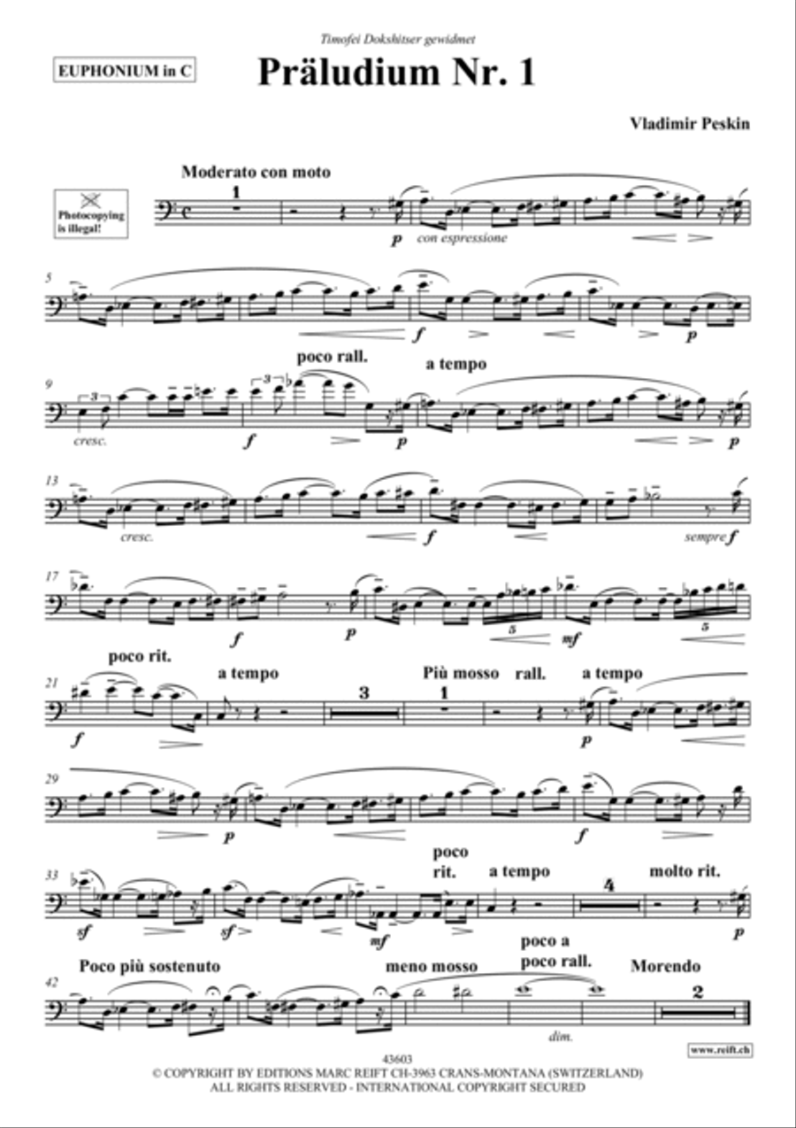 Praludium No. 1 Euphonium scores gallery preview page 3