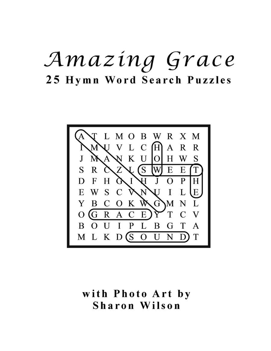 Amazing Grace (25 Hymn Word Search Puzzles) Hymn Anthems scores gallery preview page 1