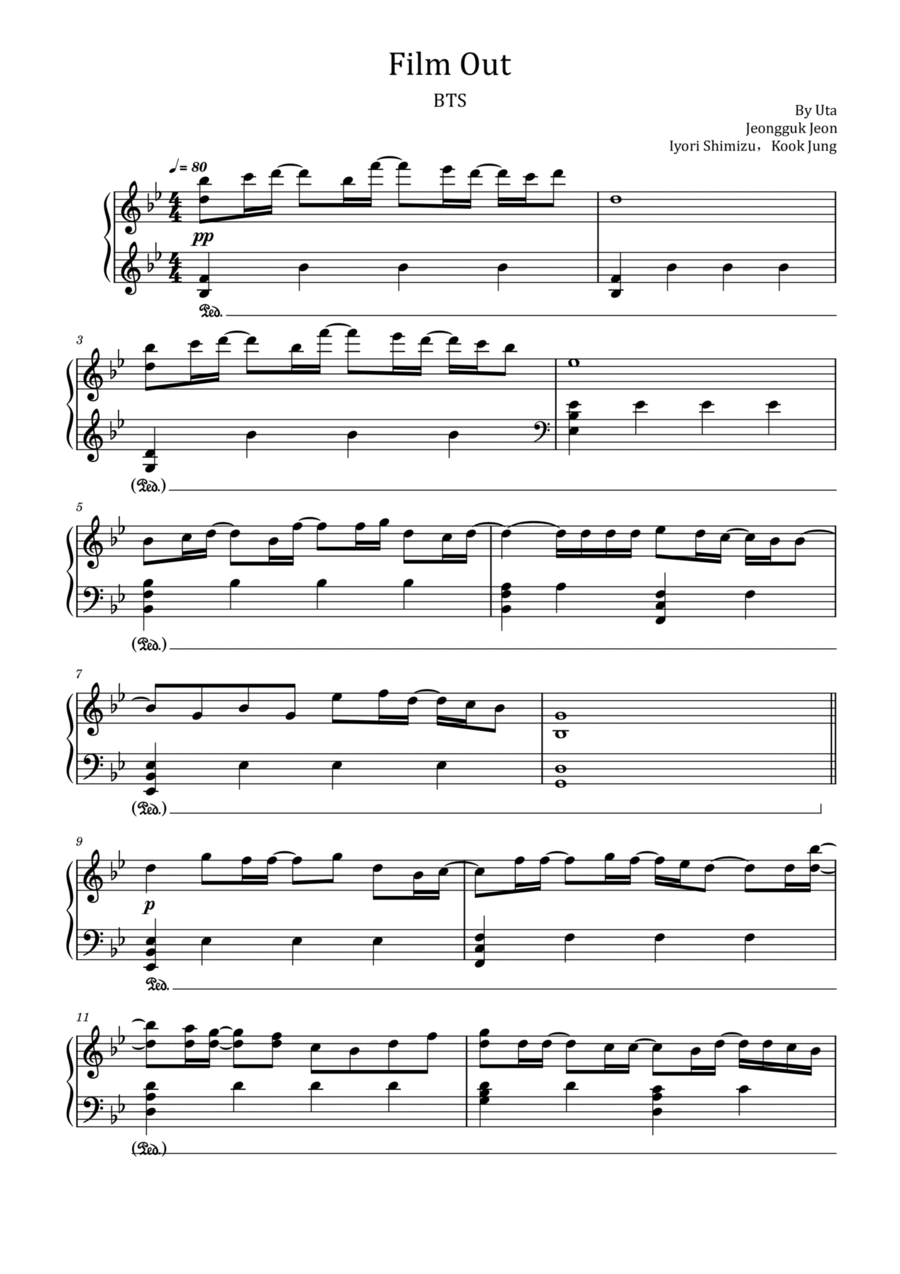 Film Out Piano Solo scores gallery preview page 1