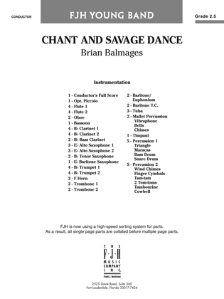 Chant and Savage Dance: Score