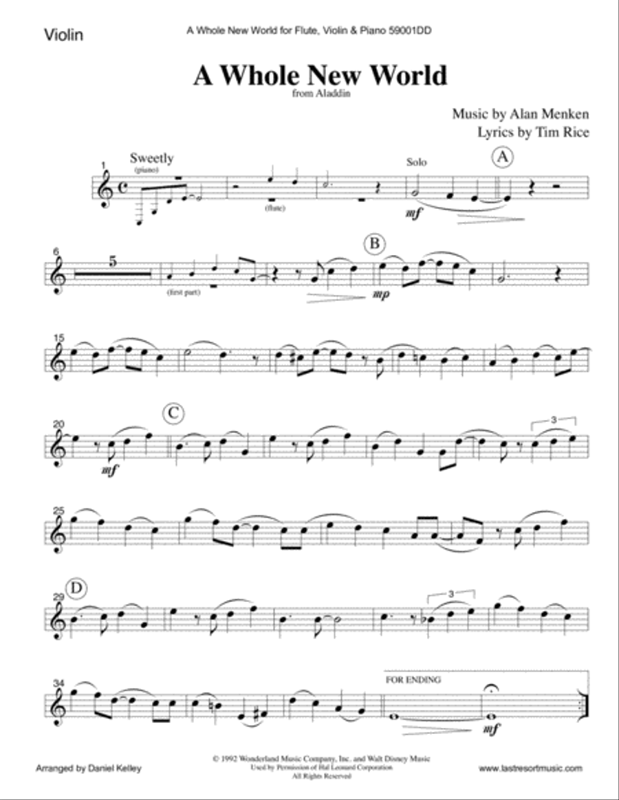 A Whole New World (from 'Aladdin') Small Ensemble scores gallery preview page 5