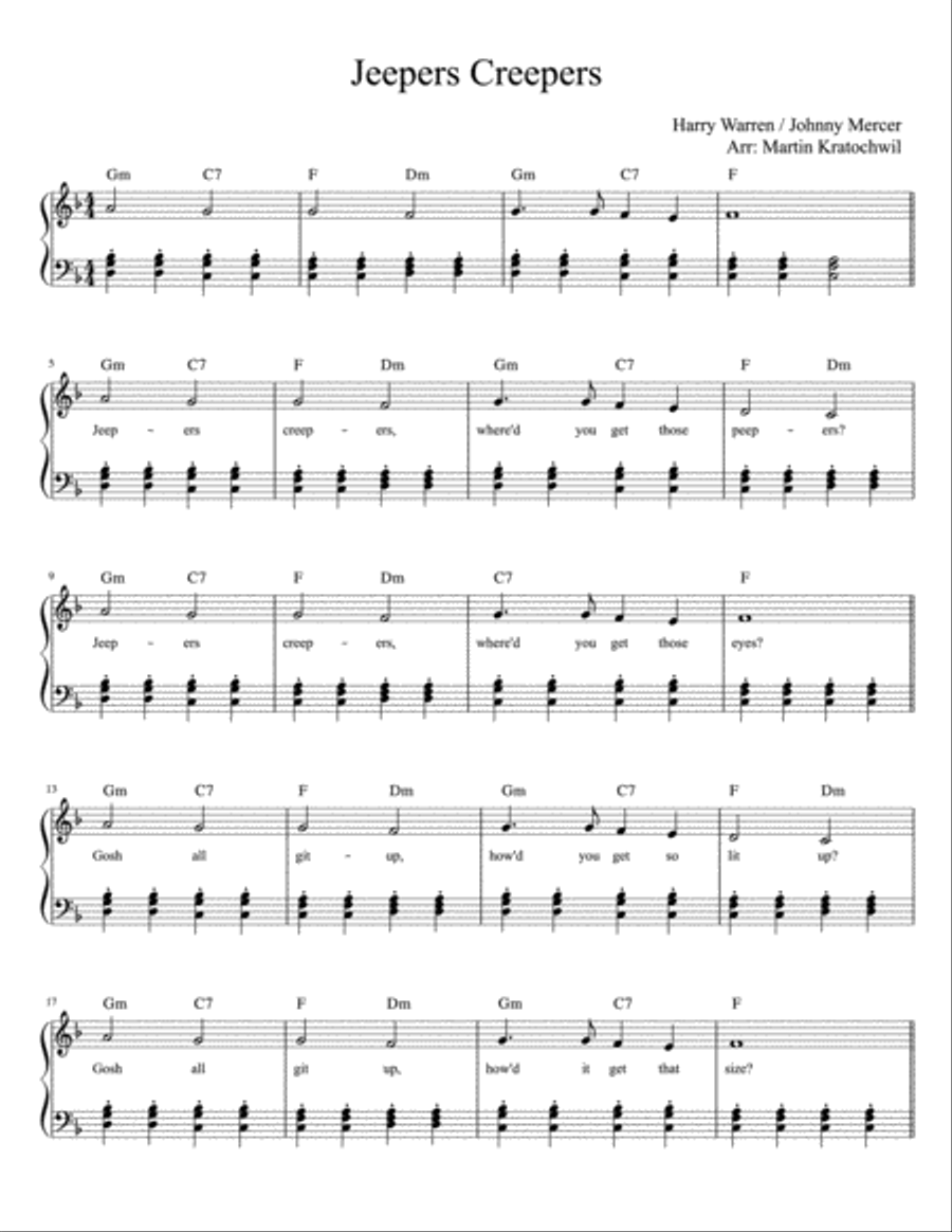 Jeepers Creepers Voice scores gallery preview page 1