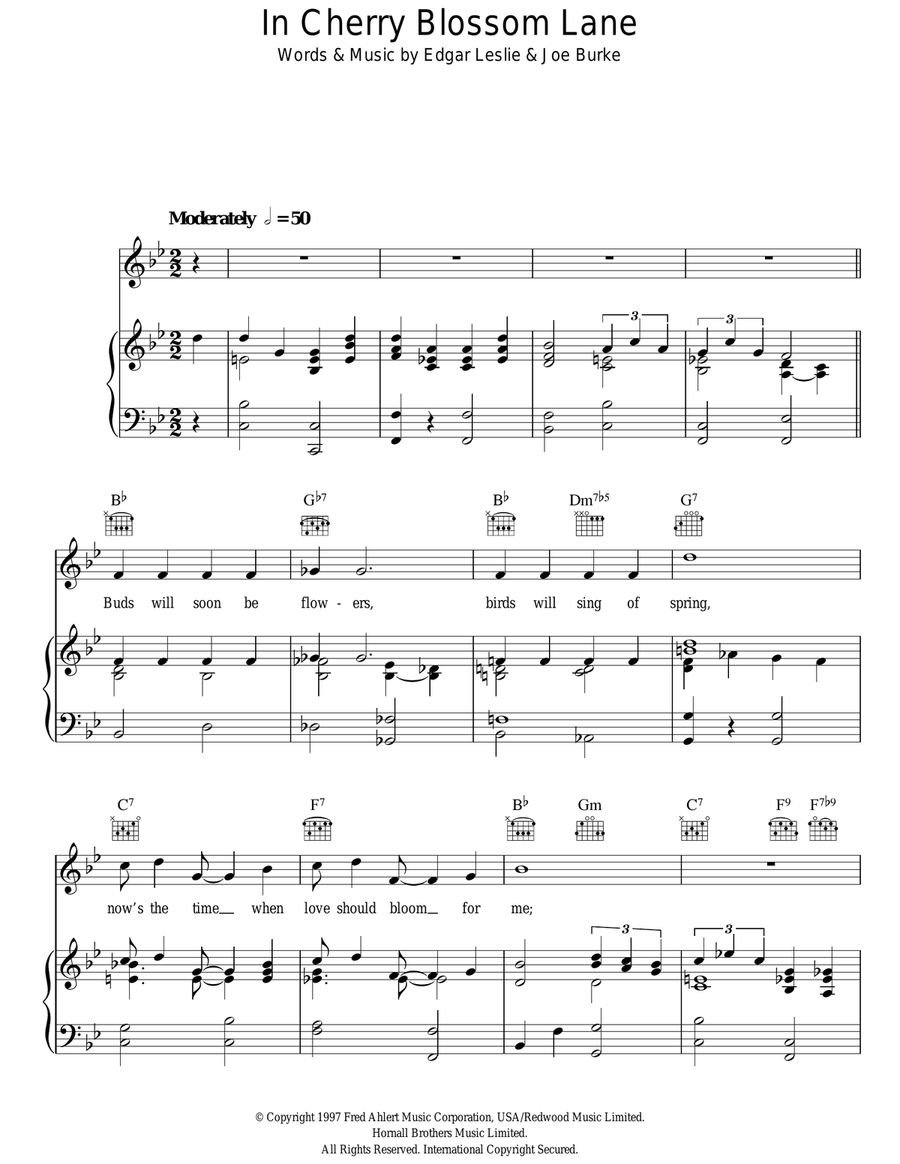 It Looks Like Rain In Cherry Blossom Lane Guitar scores gallery preview page 1