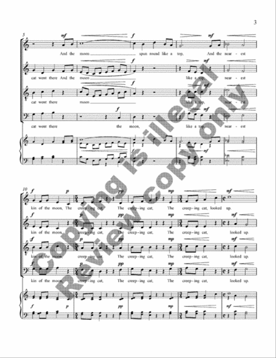 The Cat and the Moon 4-Part scores gallery preview page 3