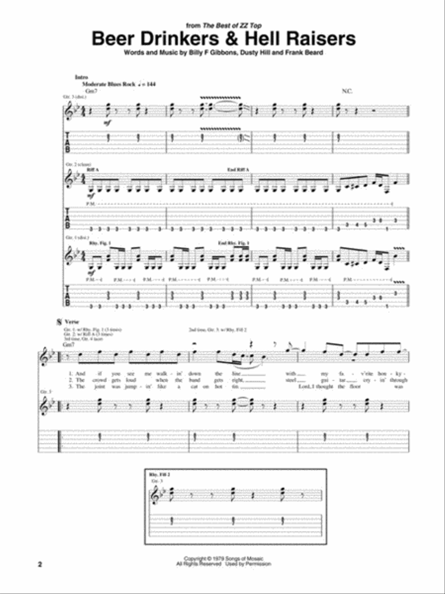ZZ Top – Guitar Anthology Electric Guitar scores gallery preview page 3