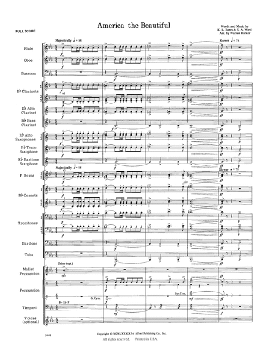 America, the Beautiful SA scores gallery preview page 3