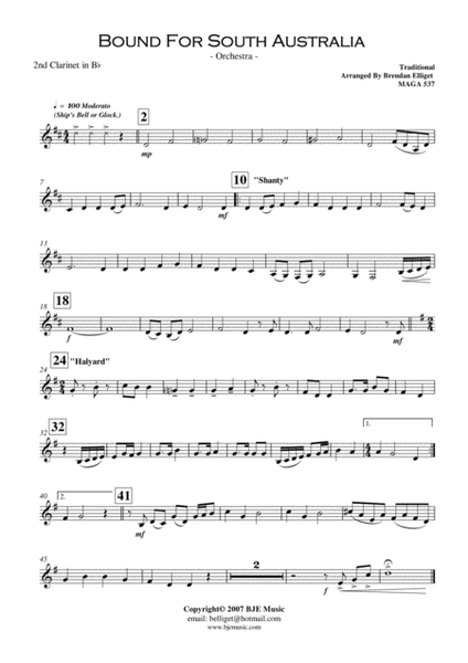 Bound For South Australia Orchestra Score and Parts PDF image number null