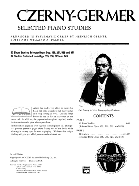 Czerny -- Selected Piano Studies, Volume 1
