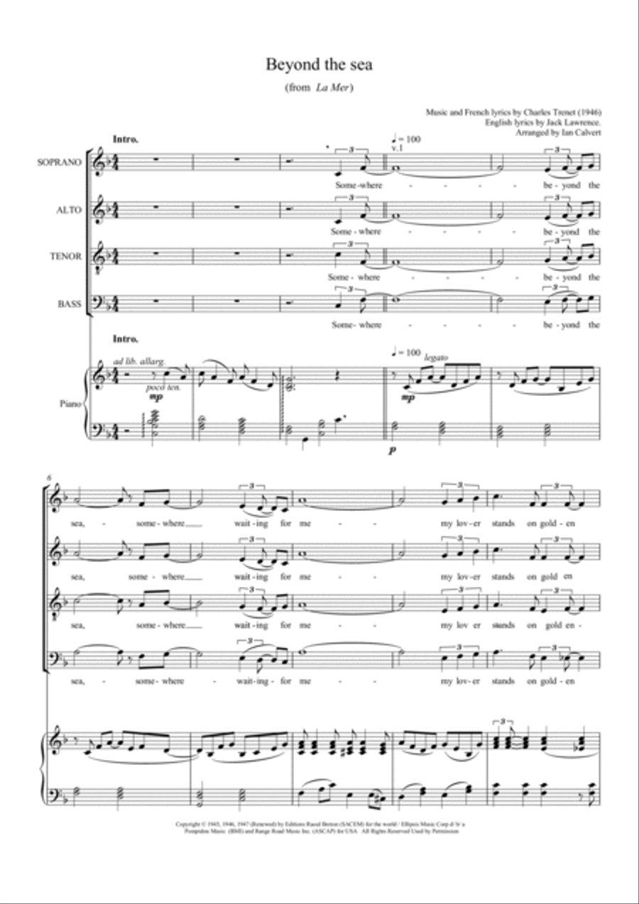 Beyond The Sea 4-Part scores gallery preview page 2