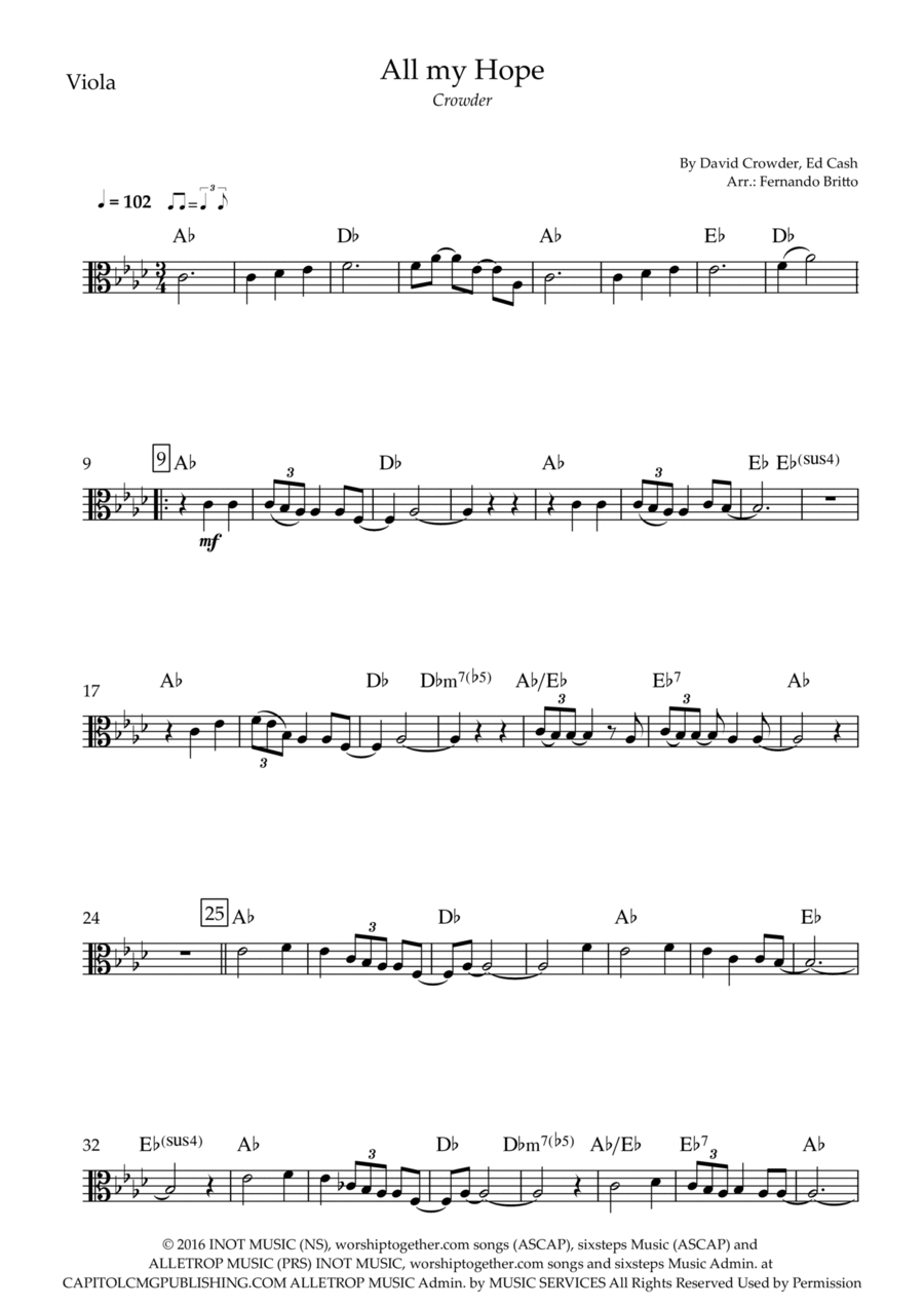 All My Hope All My Hope Viola Solo scores gallery preview page 1