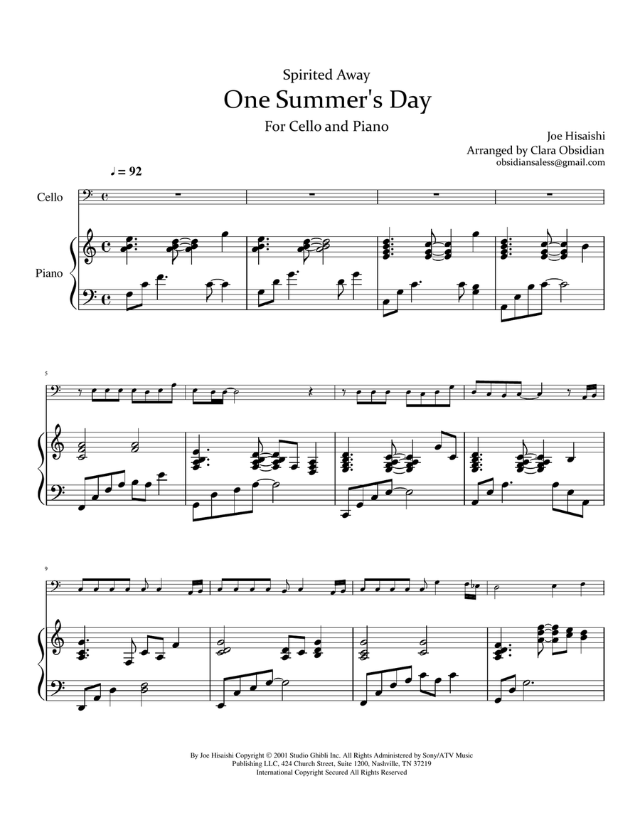 One Summer's Day One Summer's Day Piano scores gallery preview page 3
