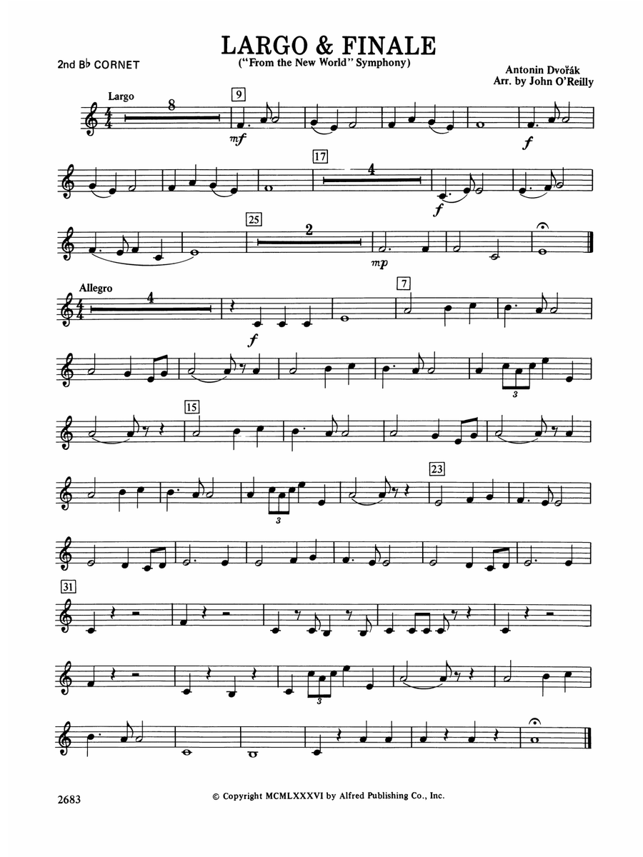 Largo and Finale from the New World Symphony: 2nd B-flat Cornet