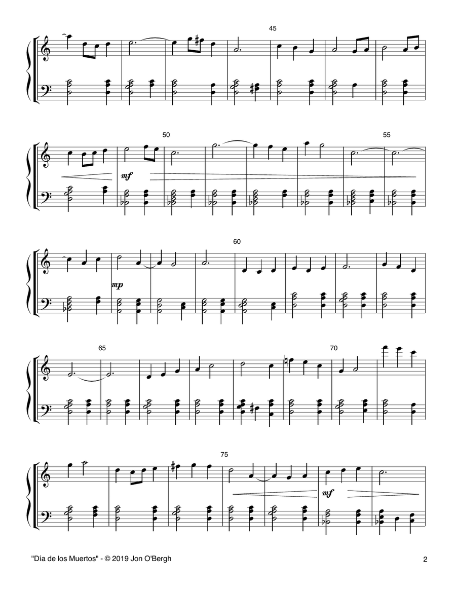 Dia de los Muertos - Haunting Waltz Easy Piano scores gallery preview page 3