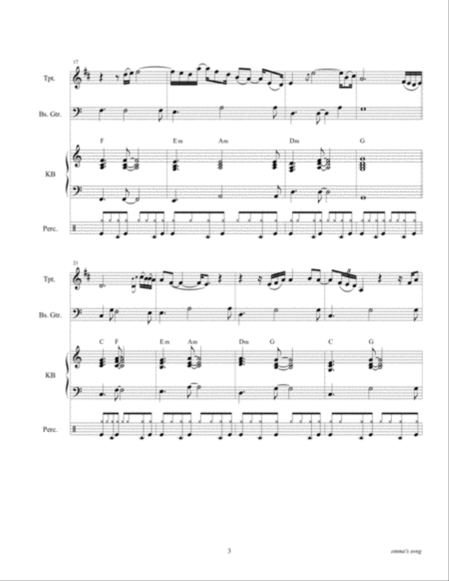 Emma's Song Small Ensemble scores gallery preview page 6