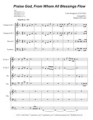 Praise God, From Whom All Blessings Flow (Unison Choir - Med. Key) (Full Score) - Score Only
