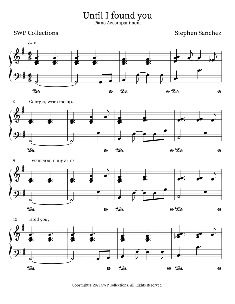 Until I found you Piano Solo scores gallery preview page 1
