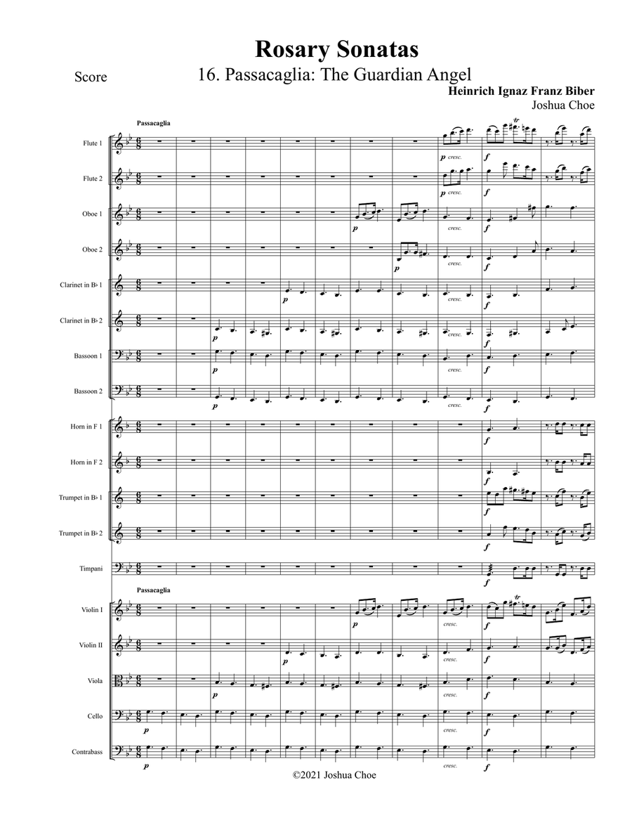 Rosary Sonatas: Passacaglia Full Orchestra scores gallery preview page 1