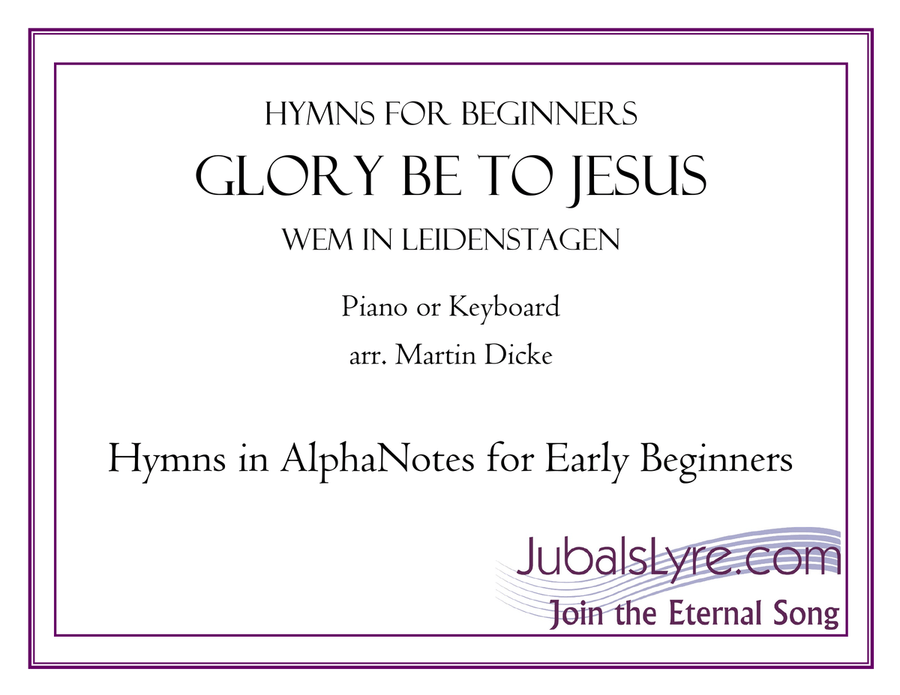 Glory Be to Jesus (Hymns for Beginners) Piano Method scores gallery preview page 1