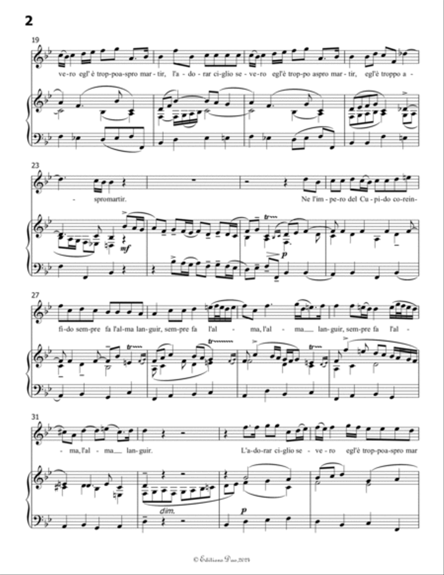 Eurilla pastorella, by Bassani, in B flat Major Voice scores gallery preview page 4