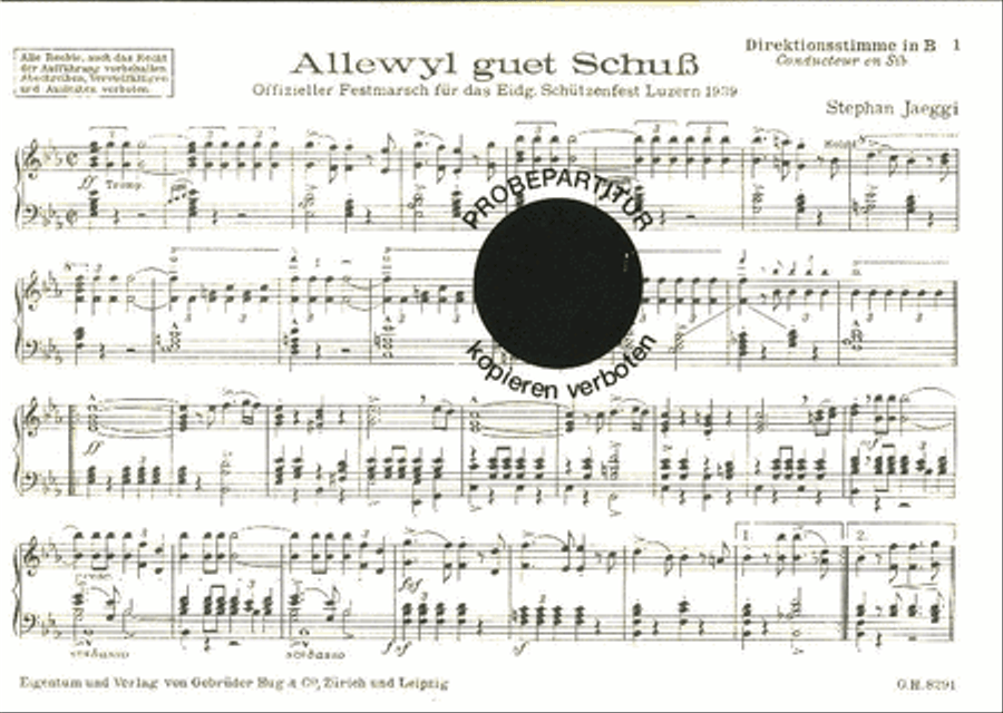 Allewyl guet Schuss Set of Parts scores gallery preview page 1