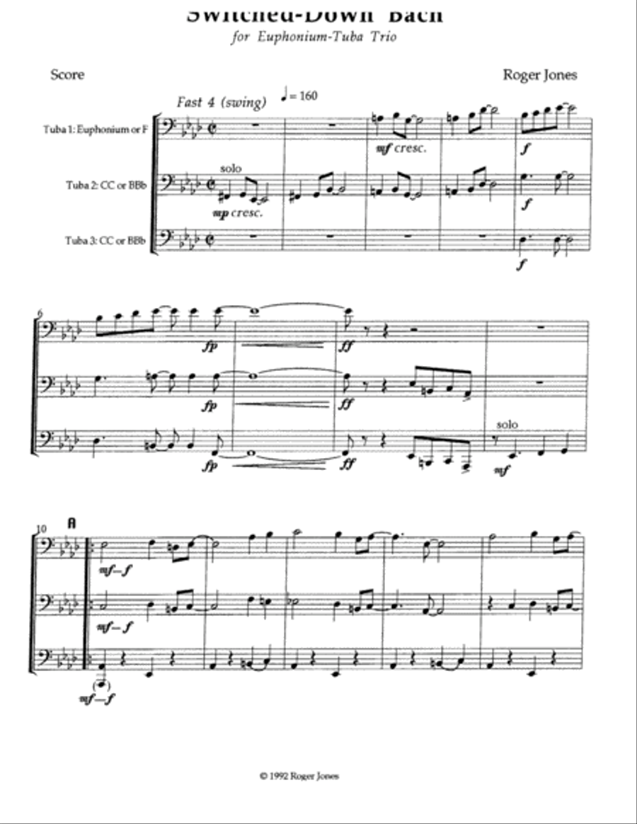 Switched Down Bach Brass Trio scores gallery preview page 2