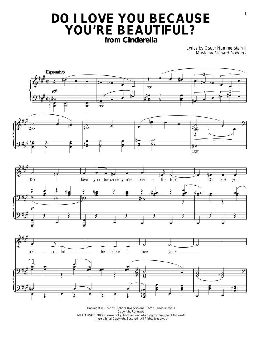 Do I Love You Because You're Beautiful? Piano, Vocal scores gallery preview page 1
