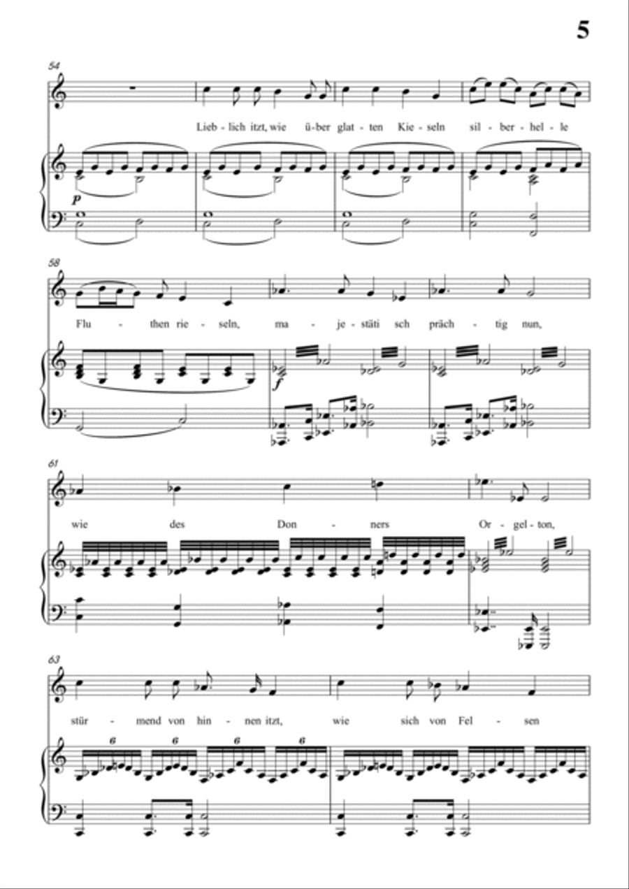 Schubert-Laura am Klavier(Laura at the Piano),D.388 in D for Vocal and Pno Voice scores gallery preview page 6